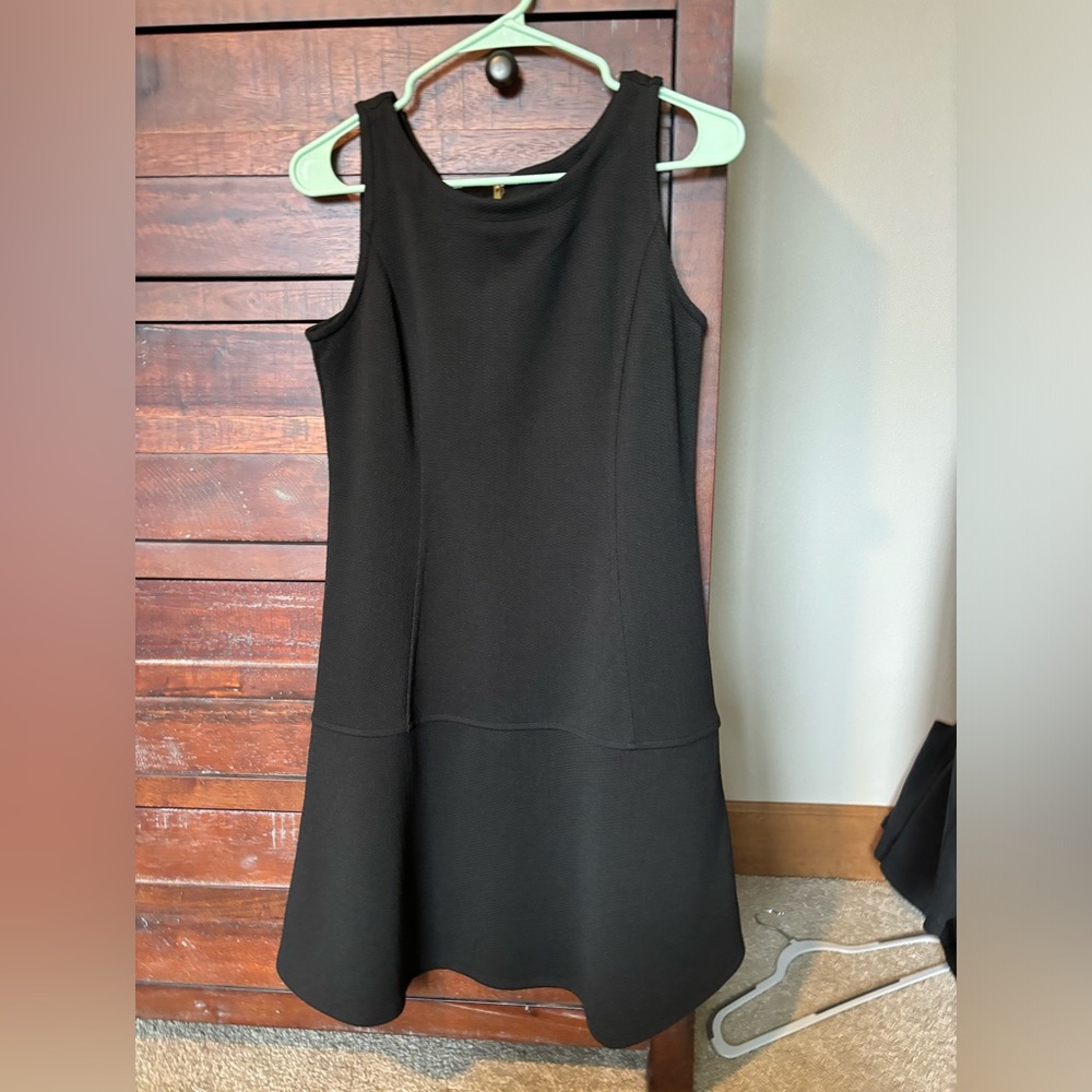 Styled by Joe Zee Black -Gold Zipper Back Skater Dress - Size 6